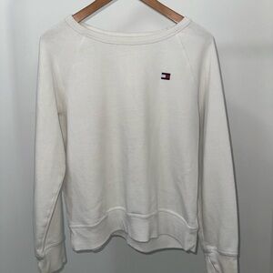 Tommy Hilfiger White Pullover with Red & Navy Trim